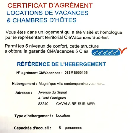 Villa Magnificent Contemporary 5-star With Sea View And Heated Swimming Pool, Near Saint Tropez *